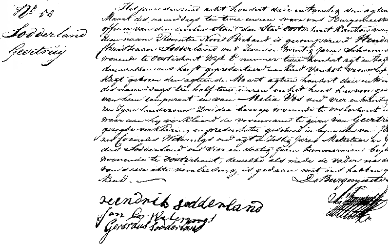 18230318 geb akte 58 Geertruij dv Hendrik C Sodderland - Melia Vos